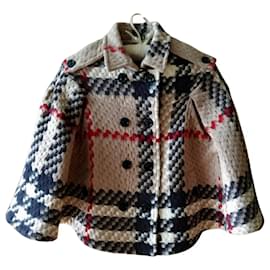 Burberry-GIRL'S BURBERRY CAPE PONCHO CHECK TARTAN LIKE NEW 10 YEARS SOLD OUT !!!!-Beige