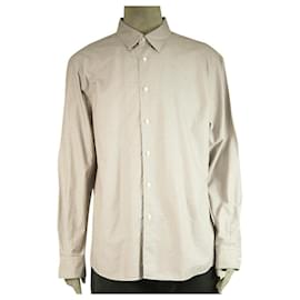 Ermenegildo Zegna-Ermenegildo Zegna Brown Grid Check Jacquard Shirt Long Sleeve Cotton Mens XXL-Light brown