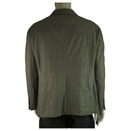 Ermenegildo Zegna-Ermenegildo Zegna Gray Wool Silk Cashmere Button Front Men's Jacket size 7- 58 C-Dark grey