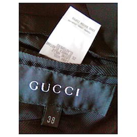 Gucci-GUCCI WOOL TRENCH COAT.-Black