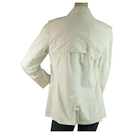 Ralph Lauren-Ralph Lauren Collection White Cotton Trench lined Breasted Jacket sz 8-White