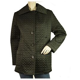 Versus Gianni Versace Black Jacquard Button Front with Pockets Jacket size 42 Black