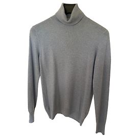 Autre Marque Suéter de cashmere azul claro melange cuello vuelto Azul claro