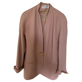 Autre Marque Giacca lunga rosa foderata con chiusura a bottone Rosa