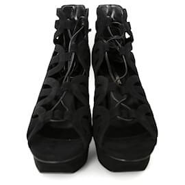 Saint Laurent-Saint Laurent Tribute Caged Platform Sandals-Black