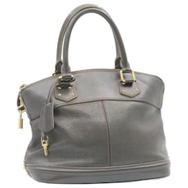 Louis Vuitton-LOUIS VUITTON Suhari Lockit Hand Bag Leather Chrome Gray M95713 LV Auth 24223-Grey