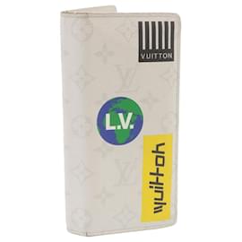 Louis Vuitton-LOUIS VUITTON Monogram White Portefeuille Brazza Logo Wallet M67822 auth 24206-White