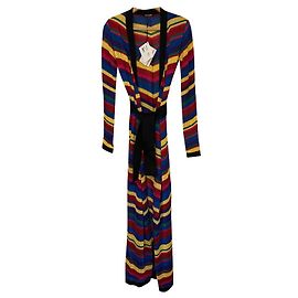 Balmain Cárdigan Largo Chevron Multicolor Viscosa Talla 36 Multicolor