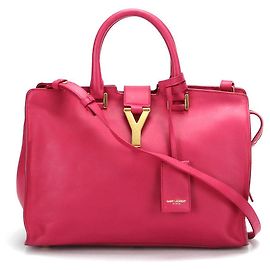 Yves Saint Laurent Borsa a tracolla YSL Cabas Chyc Leather in pelle di vitello rosa Rosa