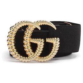 Gucci GG Marmont Gürtel aus schwarzem Kalbsleder Schwarz