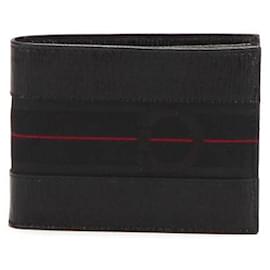 Salvatore Ferragamo-Ferragamo Leather Bi-Fold Wallet  in black calf leather leather-Black