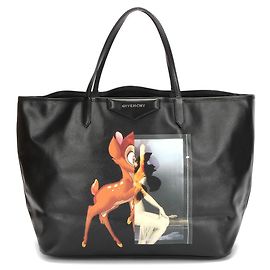 Givenchy Bambi Antigona Leather Tote Bag in pelle di vitello nera Nero