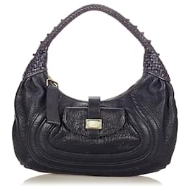 Fendi-Fendi Black Spy Leather Handbag-Black