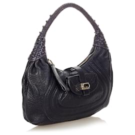 Fendi-Fendi Black Spy Leather Handbag-Black