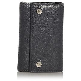 Portachiavi Balenciaga in pelle nera Nero