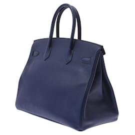 Hermès-HERMES BIRKIN 35-Bleu Marine
