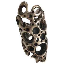 Autre Marque Brutalistischer Fingerspitzenring Silber