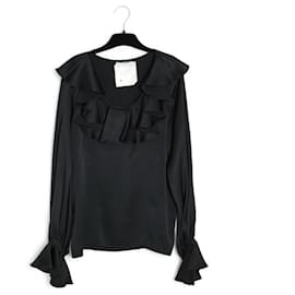 Yves Saint Laurent BLACK SILK YSL FR38 PRISTINE Noir