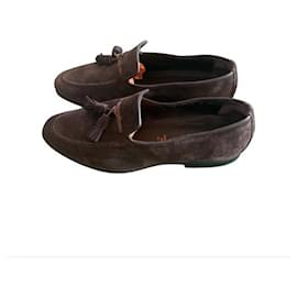 Santoni-Loafers Slip ons-Dark brown