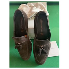 Santoni-Loafers Slip ons-Dark brown