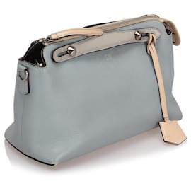 Fendi-Sacoche en cuir bleu Fendi By The Way-Blanc,Bleu,Bleu clair