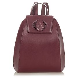 Cartier Red Must de Cartier Lederrucksack Rot Bordeaux