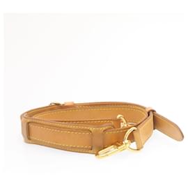 Louis Vuitton-LOUIS VUITTON Leather Adjustable Shoulder Strap For Keepall Beige LV Auth 24582-Navy blue