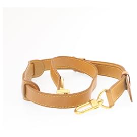 Louis Vuitton-LOUIS VUITTON Leather Adjustable Shoulder Strap For Keepall Beige LV Auth 24582-Navy blue