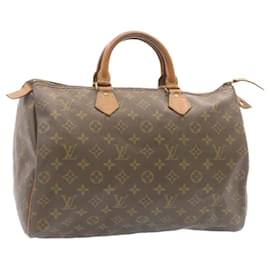 Louis Vuitton-Louis Vuitton Monogram Speedy 35 Hand Bag Vintage M41524 LV Auth 24382-Khaki