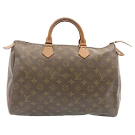 Louis Vuitton-Louis Vuitton Monogram Speedy 35 Hand Bag Vintage M41524 LV Auth 24382-Khaki