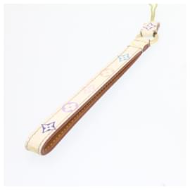 Louis Vuitton-LOUIS VUITTON Monogram Multicolor Mobile Phone Strap 2Set Black White Auth 24417-Brown
