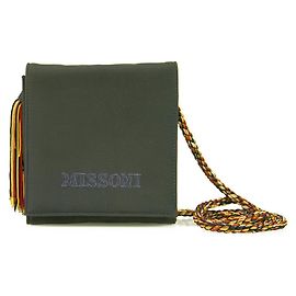 Borsa a tracolla in nappa con tracolla multicolore in tela blu Missoni Blu