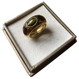 Pomellato Ring Gelbgold Grüne Byzanz Turmalin Granat Größe 56 Golden