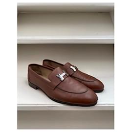 Hermès-Loafers Slip ons-Brown