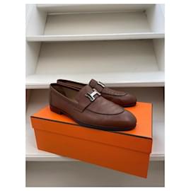 Hermès-Loafers Slip ons-Brown