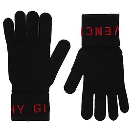 Givenchy Handschuhe aus Wolle mit Logo Schwarz