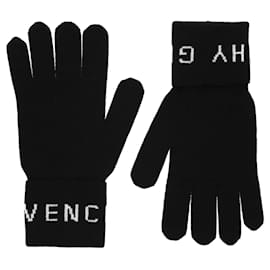 Givenchy Logo Wool Gloves Black