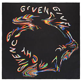 Givenchy-Givenchy Watercolor Logo Scarf-Black