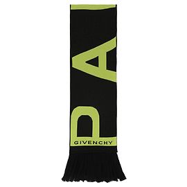 Givenchy Écharpe de football à franges avec logo Noir