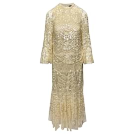 Needle & Thread Schneeglöckchenkleid Weiß Roh