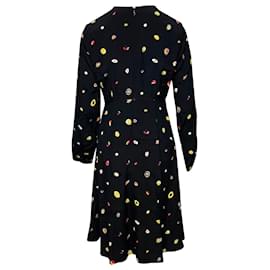 Diane Von Furstenberg-Vestido midi negro con estampado multicolor de Diane Von Furstenberg-Multicolor