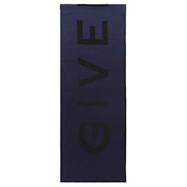 Givenchy-Givenchy Degrade Logo Scarf-Blue