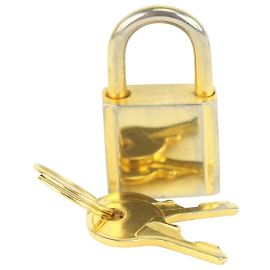 MCM Gold-Tone Visetos Padlock and Key Cadena Bag Charm Set Other