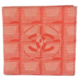 Chanel Portafoglio da uomo bifold con logo New Line CC rosso 1cas914 Altro