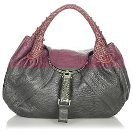Fendi-Fendi Purple Spy Leather Handbag-Purple