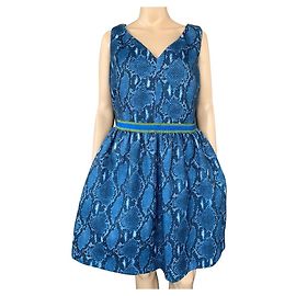 Pinko Blue Snake Print Mini Dress Blue