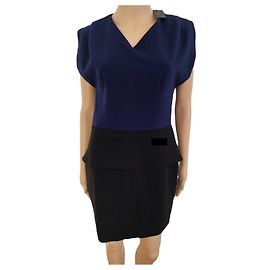 Robe Maje H12SOURCIL185 Bleu Marine et Noir Noir Bleu Marine