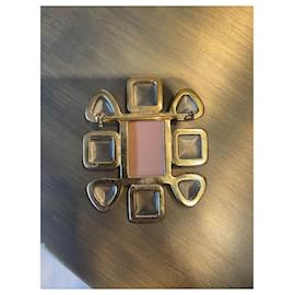 Chanel-Broches et broches-Rose,Doré