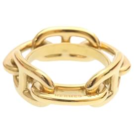 Hermès-HERMES Scarf Ring Gold Tone Auth 24788-Other