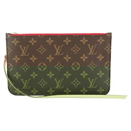 Louis Vuitton-Pochette MM de Monograma Neverfull Vermelho ou Bolsa de Pulso GM-Outro